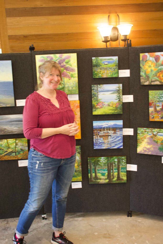 Photo by Rachel Rosen/Whidbey News-Times
Liesel Lund in front of her work at the Willows Orchard gallery.