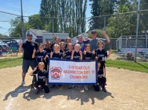 Team Roster: Manager: Arica Goulet. Coaches: Jud Thurman and Wes Persons. Players: 16-Aubrey Gibbons (pitcher), 18-Breyella Oxford (catcher), 13-Clara Ford (power hitter), 5-Berkeley Persons (right field), 7-Morgan Thurman (center field), 19-Naomi Huerta (3base), 23-Amy Boysen (1base), 15-Kailee Welden (2b), 10-Aurora Munsell (short stop), 38-Iz Locklear (left field), 6-Suzanna Goulet (center field), 8-Charlotte Baldwin (utility, relief catcher).