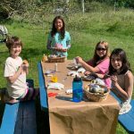 Campers make plaster casting art. (Photo provided)