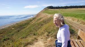 Photo by Rachel Rosen/Whidbey News-Times
Lynn Hyde, director of Historic Whidbey, looks over Ebeys Landing where the history walk is taking place.