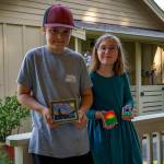Photo by David Welton
Carl, 12, and Greta Kohlhaas, 10, with their miniature artworks.