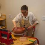 Robbie Lobell makes flameware pots, handmade cooking dishes that are made to cook in the oven or on the stovetop. (Photo by Rachel Rosen/Whidbey News-Times)