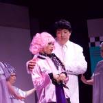 Marianne Campos plays Frenchy, the beauty school dropout. Andrew Huggins plays the angel. (Photo by Rachel Rosen/Whidbey News-Times)