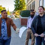 Photo by David Welton
From left, Syd Carver, Jackson Murphy, Derek Hoshiko, Maggie Nattress and Annie Philp were hopeful about forthcoming climate action but disappointed in the countys decision not to declare an emergency Tuesday.