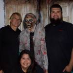 Photo by Rachel Rosen/Whidbey News-Times
L-R: James Croft, Priscilla Croft and Jacob Boyes run the haunted house at the Roller Barn every year.