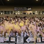 Photo by John Fisken
Oak Harbor High School had its homecoming football game on Oct. 7 at Wildcat Memorial Stadium. As has been tradition since 2015, students throw powder into the air to celebrate the event.