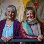 Photos by David Welton
Costume designer Valerie Johnson, left, and Island Shakespeare Festival Artistic Director Olena Hodges stand before a display of costumes worn in the theater companys productions.
