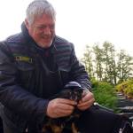 Photo by Rachel Rosen/Whidbey News-Times
Dwayne Goner Fletcher has a tiny helmet and sunglasses for his dog Gizmo who always rides in his jacket.
