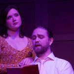 Photo by Rachel Rosen/Whidbey News-Times
David Thuet and Anna Schenck play David Ames and Sarah McKeon in Earth and Sky. David Ames is found dead after the couples whirlwind romance.