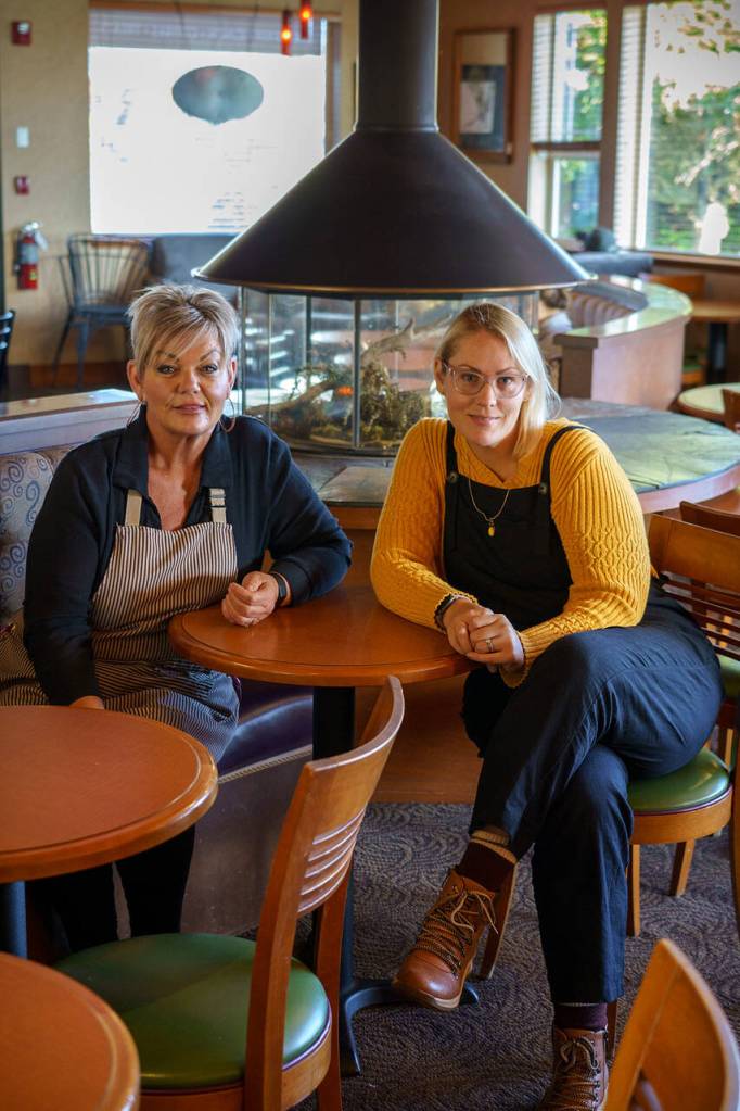 Photo by David Welton
Angie Lambert-Jackson, right, hired her mother Debbie OPhelan, left, as a baker in her Coupeville cafe, Cedar & Salt.