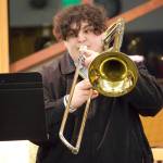 Photo by Rachel Rosen/Whidbey News-Times
Oak Harbor senior Skooter Fagan plays the trombone and was accepted into the All Northwest Band, which consists of the best student musicians from six states.