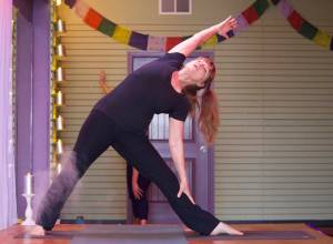 Photo by Rachel Rosen/Whidbey News-Times
Carol Sele, owner of Chrysalis Yoga Shala, leads a vinyasa yoga class that she teaches every Friday morning.