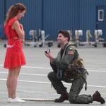 Lt. Colby Diamond proposes to his girlfriend, Deirdre Tomlinson shortly after returning home from deployment in August. (Photo by Karina Andrew/Whidbey News-Times)