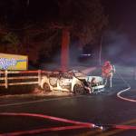 North Whidbey Fire and Rescue firefighters put out a car fire early Wednesday morning. (Photo provided)