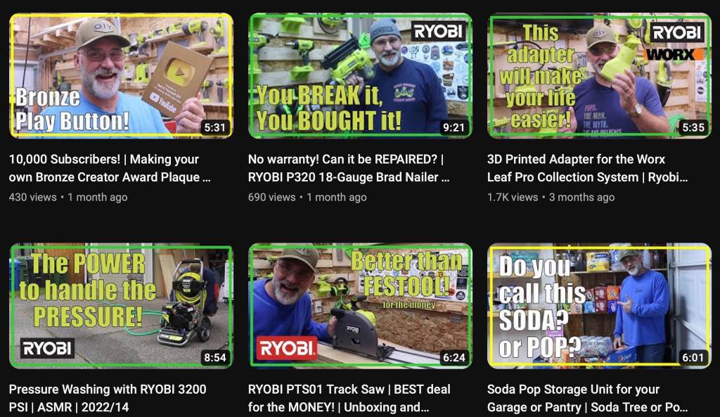 Scott Orams YouTube channel Dad it Yourself DIY now has 11,000 subscribers.