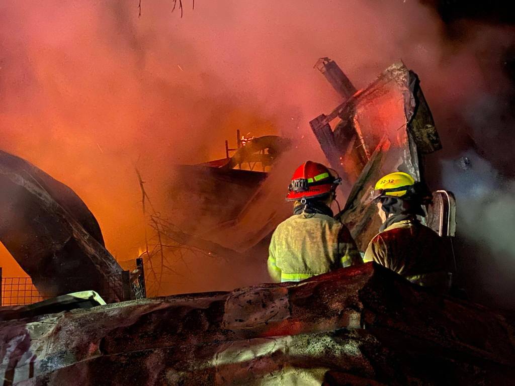 South Whidbey Fire/EMS
Firefighters battled an early morning blaze on Dec. 2, 2022 at the Glendale Road property in Clinton.