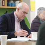 Photo by Karina Andrew/Whidbey News-Times
U.S. Rep. Rick Larsen visited St. Stephen's Episcopal Church Wednesday to meet with volunteers from SPiN Cafe and Whidbey CARE.