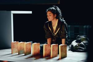 Photo courtesy of ProEnglish Theatre
Anabell Ramires as Lisel in The Book of Sirens.