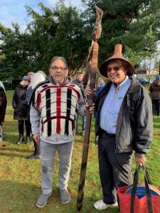 Photo by Rhonda Salerno
Sul ka dub (Freddie Lane) and Waqusqideb (Mike Evans), Chair of the Sduhubs (Snohomish) Tribe of Indians.