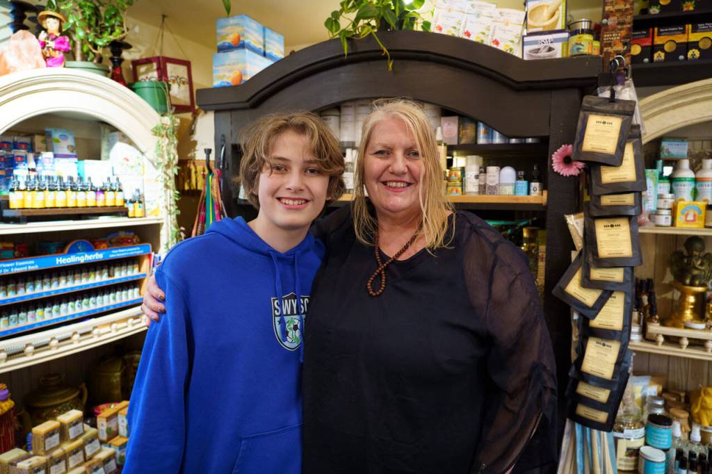 Photo by David Welton
Cheryl Cherub Zimmermann with her 14-year-old son, Atom.