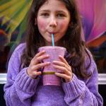 Photo by David Welton
Willow Skaggs, 7, enjoys a drink from TONIC Juice & Remedy, a new business in downtown Langley.