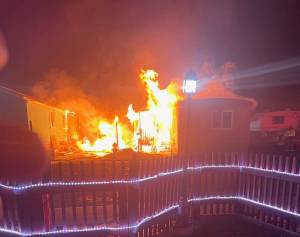 Photo provided
A family was displaced when a fire destroyed their home Sunday.