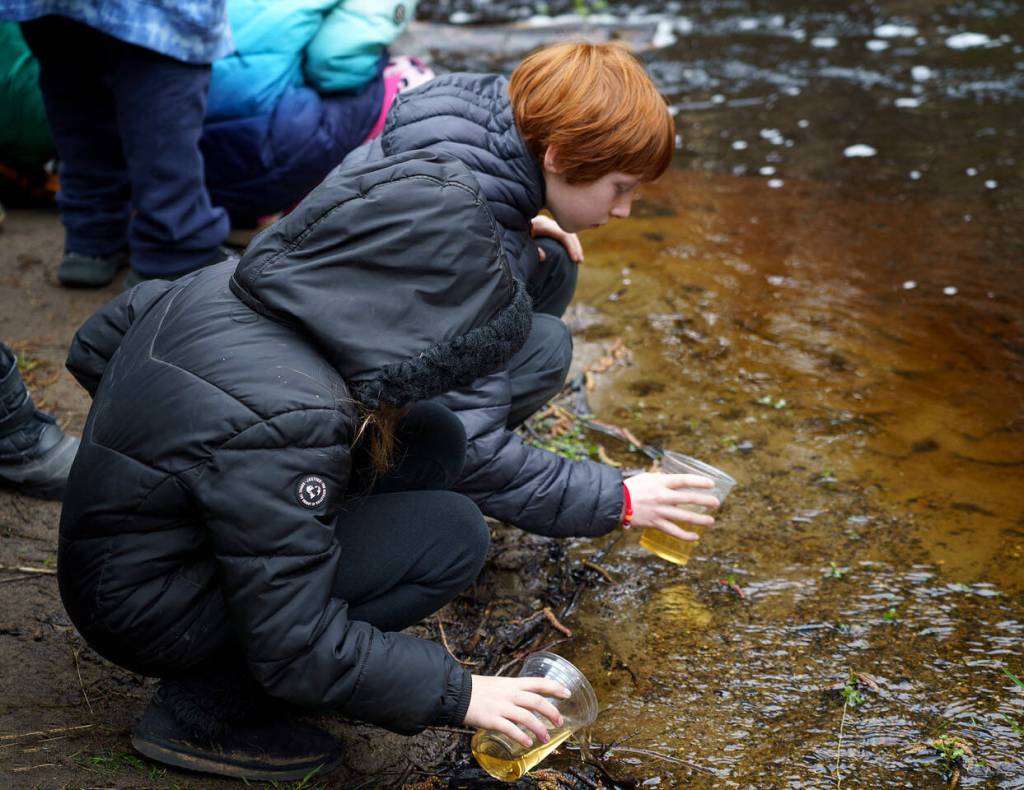 Photos by David Welton
Students were taught to carefully release their fish into Maxwelton Creek.