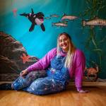 Photos by David Welton
Carly Sarver is the artist behind a brand-new mural depicting the marine wildlife of the Salish Sea. South Whidbey resident John Knowlton commissioned the Stanwood muralist to paint what was formerly an accent wall in his new home.