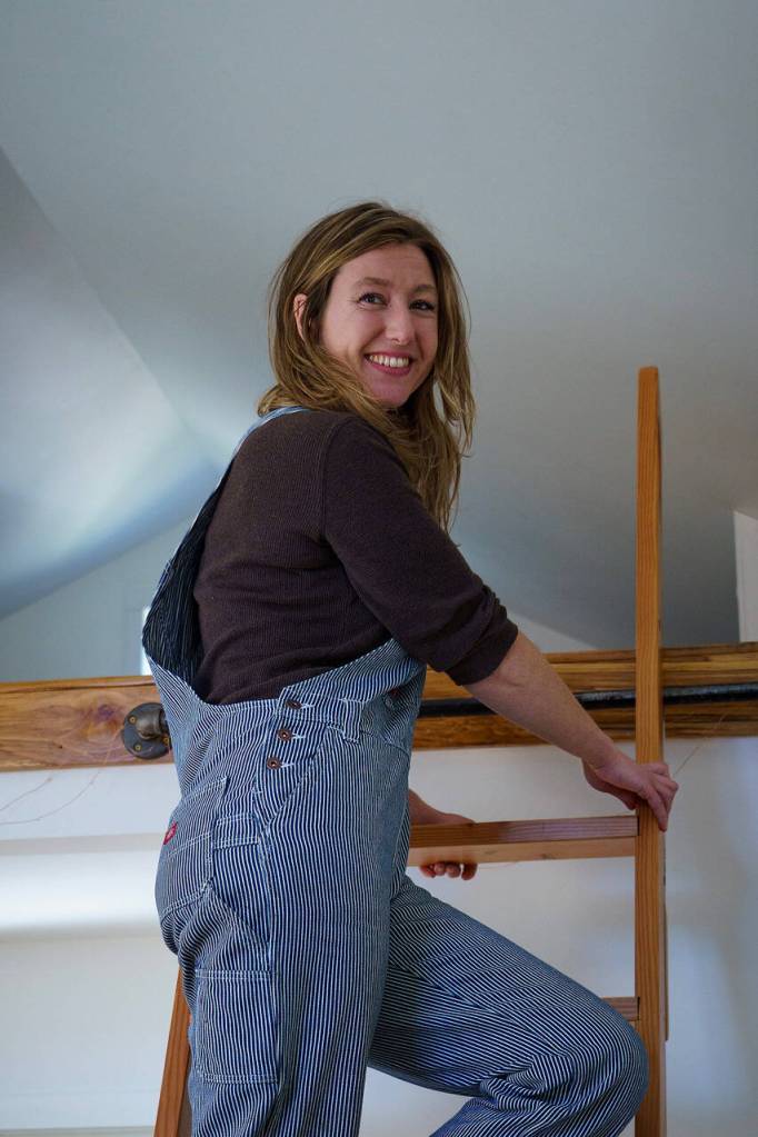 A ladder leads to Gabbi Korrows artistic loft space. (Photo by David Welton)