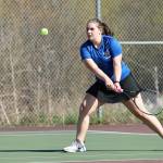 Photo by John Fisken
Junior Katya Schiavone of South Whidbey played 2nd singles and won 6-2, 7-6.