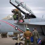Aircrew with VAQ-140 deplane at Naval Air Station Whidbey Island after returning home from an eight-month deployment aboard aircraft carrier USS George H.W. Bush.