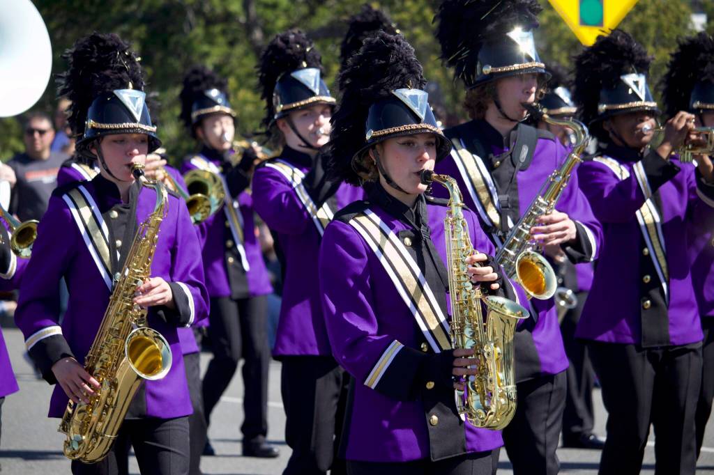 Oak Harbor High Schools Wildcat band performs at Holland Happening.