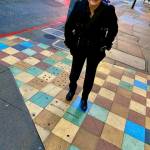 Photo provided
Amy Wheeler, the creator of Play Club, outside Berkeley Repertory Theatre, where members saw Cambodian Rock Band in San Francisco in March.