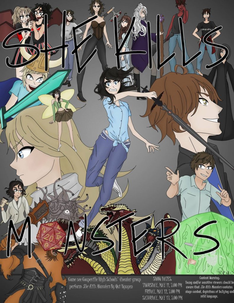 Image provided
Freshman Sydney Wallace designed this poster to promote the Coupeville High School theater departments upcoming production.