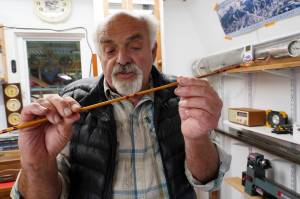 Jon Lyman fashions his fly fishing rods out of tonkin cane, a material that becomes as strong as steel when combined. (Photo by David Welton)