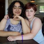 From left, Grace Jones and Eclipse Garrett are fighting for the right to perform The Laramie Project at Oak harbor High School. (Photo by Rachel Rosen/Whidbey News-Times)