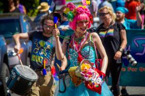 Langleys pride parade, which is returning this year, was known for being colorful. (Photo by David Welton)
