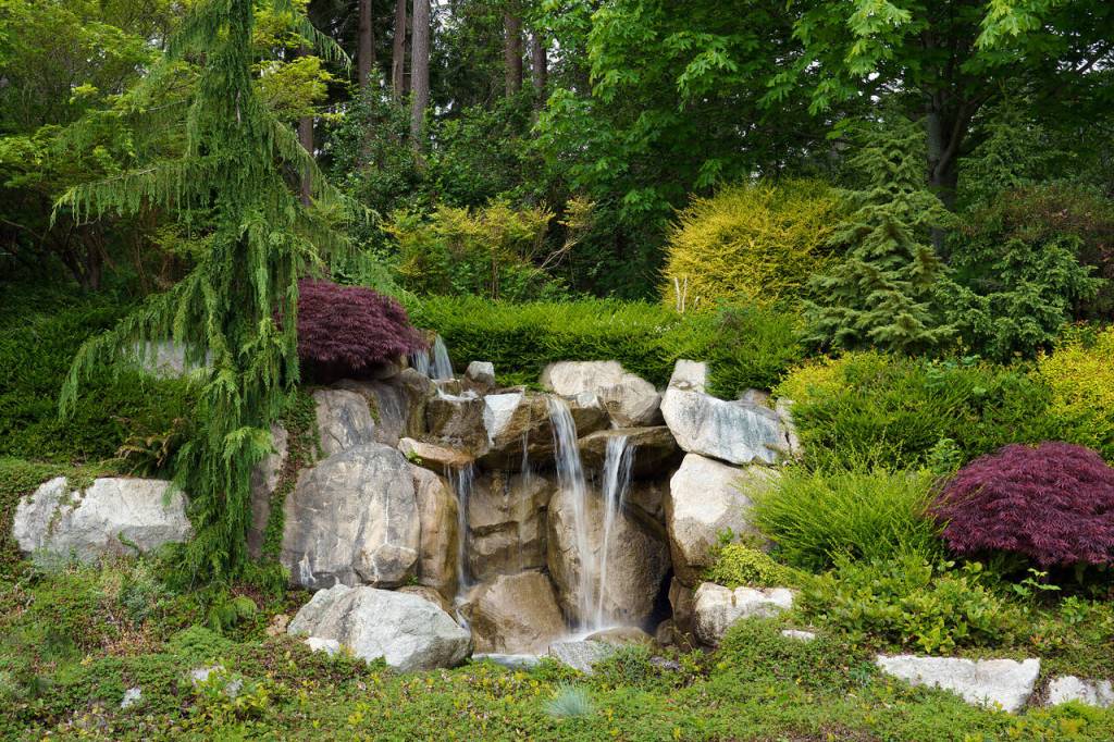 Cascading waterfalls are a feature of Useless Bay Estate.
