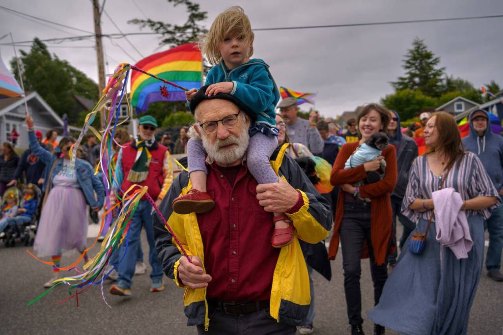 Coupevilles first pride parade drew hundreds of community members who dressed up to celebrate and support the LGBTQ+ community. (Photo by David Welton)