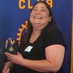 Tanya Stager-Gran, executive director of the Whidbey Homeless Coalition, receives the Rotarys Paul Harris medal for her selfless service. (Photo by Spring Roehm)