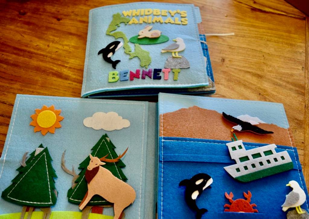 All of the handmade books of Little Beans Toy Chest can include a childs name on the cover.
