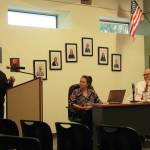 Michelle Johnson speaks to the Coupeville School Board Thursday night. (Photo by Luisa Loi/Whidbey News-Times)