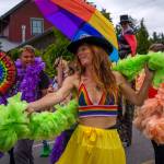 Autumn Duenow, center, dances in the Langley Pride Parade. (Photo by David Welton)