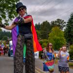 Madison Elizabeth was brave enough to walk on stilts during the parade. (Photo by David Welton)