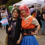 Two young people celebrate at the Langley Pride event. (Photo by David Welton)