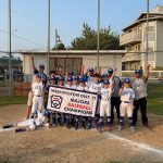 Members of the South Whidbey Little League Majors Allstars Team celebrated their win in the district championship last week. (Photo provided)