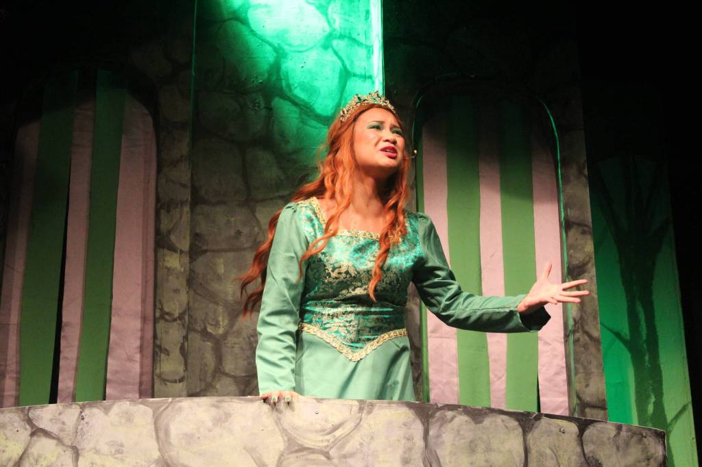 Photo by Karina Andrew/Whidbey News-Times
Princess Fiona, played by Dana Rivo, laments her life spent waiting in a tower for a prince to rescue her.