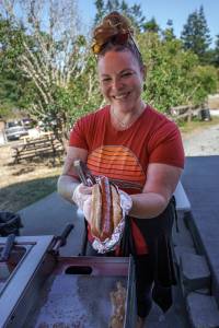 Lisa Carvey is the sole operator of the Braeburn Wiener Wagon. (Photo by David Welton)