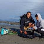 Ryan Perri and his son Lyric reeled in the salmon at Bush Point. (Photo by David Welton)