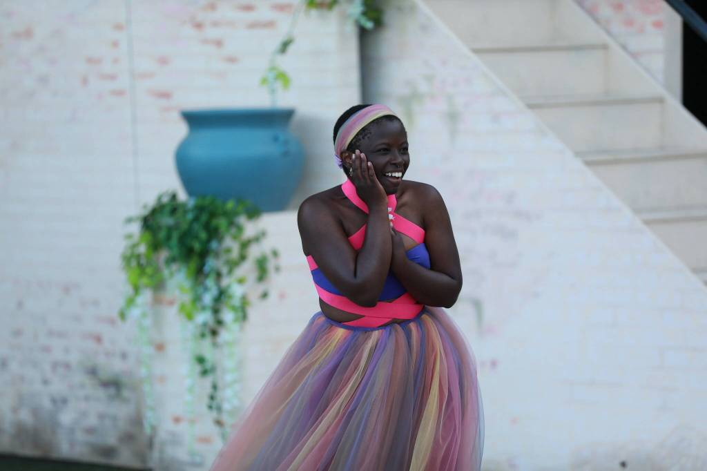 Janice Robinson as Juliet in Island Shakespeare Festivals production of Romeo and Juliet. (Photo by Michael Stadler)
